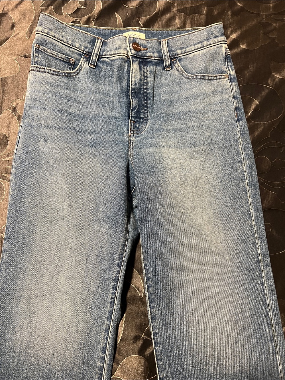 NWT UpWest Straight Leg High Rise Jeans Light Blue Wash Stretch Women’s Size 8